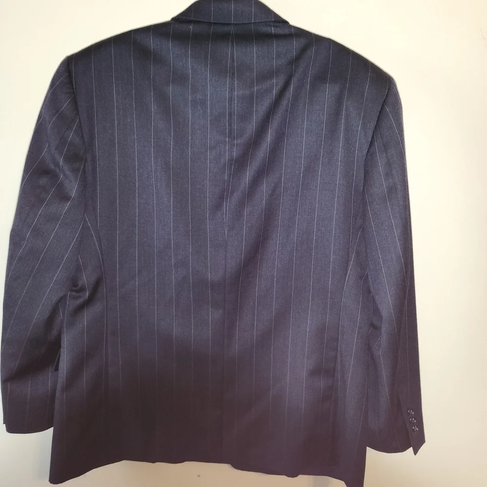 Paulo Solari Elegant Navy Pinstripe Blazer